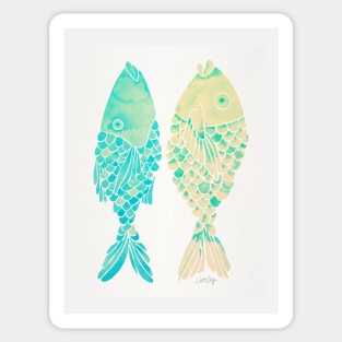 indonesian fish turquoise cream Sticker